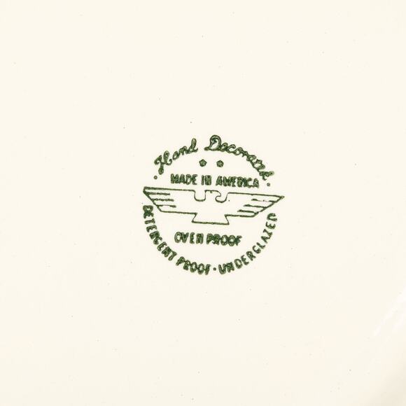 Marcrest Swiss Alpine Chalet Ceramic 11-1/2" Serving Platter USA 1960s MCM NOS - Picture 5 of 7